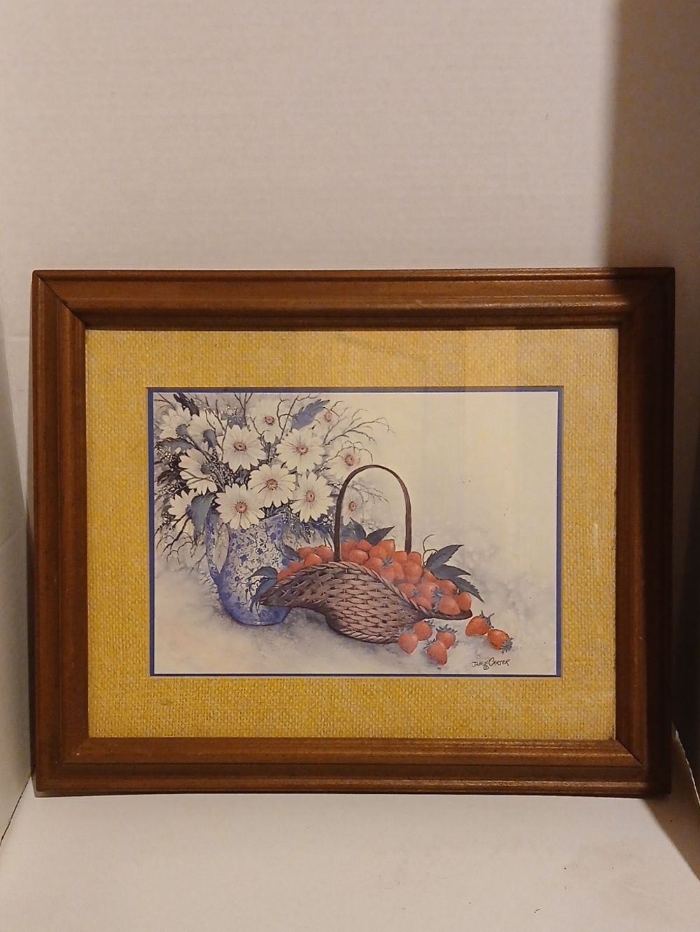 Home Interiors Homco Floral Daisies Strawberries Pitcher and Basket Wall Art